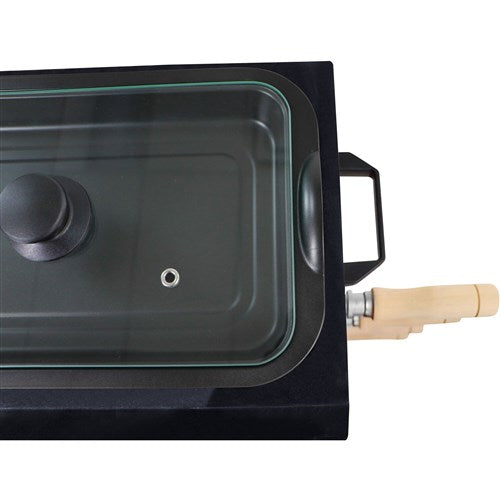 Brazilian Flame - Gas Rotisserie Brazilian Grill, 5 Skewer Unit, Upper Tray INCLUDED - Black-United Backyard