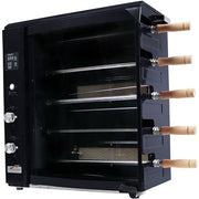 Brazilian Flame - Gas Rotisserie Brazilian Grill, 5 Skewer Unit, Upper Tray INCLUDED - Black-United Backyard