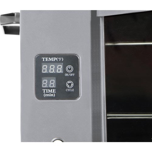 Brazilian Flame - Gas Rotisserie Brazilian Grill, 5 Skewer Unit, Upper Tray INCLUDED - Silver-United Backyard