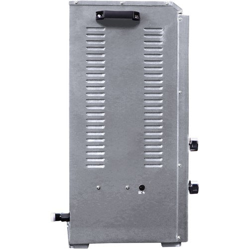 Brazilian Flame - Gas Rotisserie Brazilian Grill, 5 Skewer Unit, Upper Tray INCLUDED - Silver-United Backyard