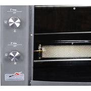 Brazilian Flame - Gas Rotisserie Brazilian Grill, 5 Skewer Unit, Upper Tray INCLUDED - Silver-United Backyard