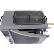 Brazilian Flame - Gas Rotisserie Brazilian Grill, 5 Skewer Unit, Upper Tray INCLUDED - Silver-United Backyard