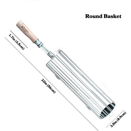 Brazilian Flame - Round Basket Grill FITS IN Brazilian Grill - Stainless-United Backyard