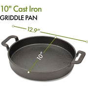 Cuisinart Grill - 10" Cast Iron Griddle, Non Stick, Easy Clean-United Backyard