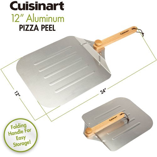 Cuisinart Grill - 12" Pizza Peel with Folding Wooden Handle - Aluminum-United Backyard
