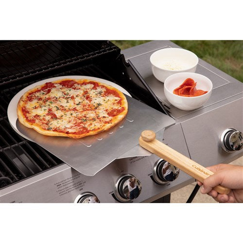 Cuisinart Grill - 12" Pizza Peel with Folding Wooden Handle - Aluminum-United Backyard