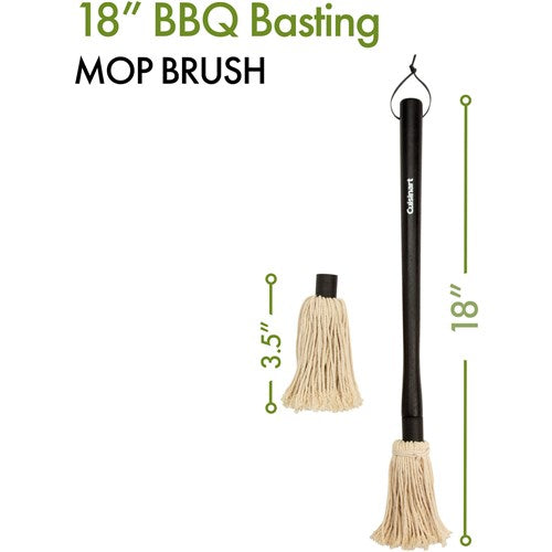 Cuisinart Grill - 18" BBQ Basting Mop Brush, Extra Mop Brush Head Included-United Backyard