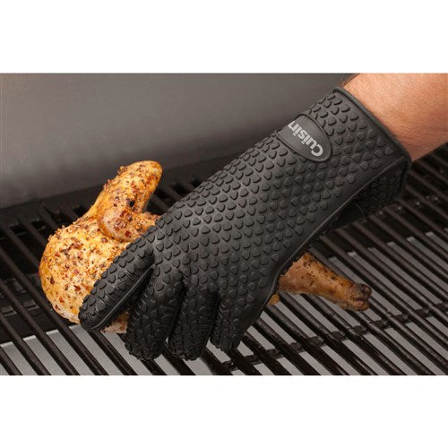 Cuisinart Grill - 2 Pc Heat Resistant Silicone Gloves, Resistant to 425 F, Ambidextrous - Black-United Backyard
