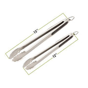 Cuisinart Grill - 2 Pc Locking Grill Tongs Set, 15" and 13"-United Backyard