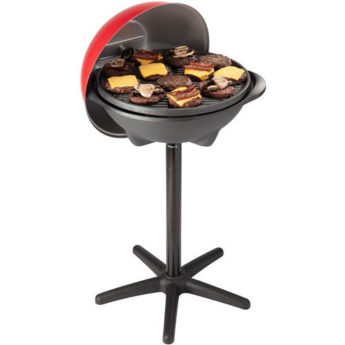 Cuisinart Grill - 2-in-1 Outdoor Portable Electric Grill w/Stand, 240 Sq In Surface, 120V - Red/Black-United Backyard