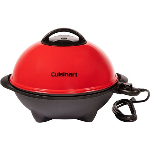 Cuisinart Grill - 2-in-1 Outdoor Portable Electric Grill w/Stand, 240 Sq In Surface, 120V - Red/Black-United Backyard