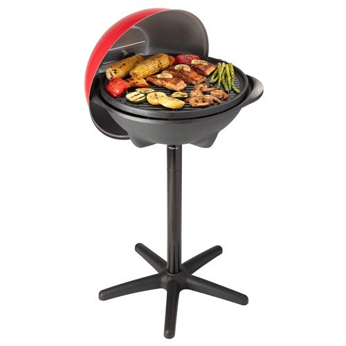 Cuisinart Grill - 2-in-1 Outdoor Portable Electric Grill w/Stand, 240 Sq In Surface, 120V - Red/Black-United Backyard