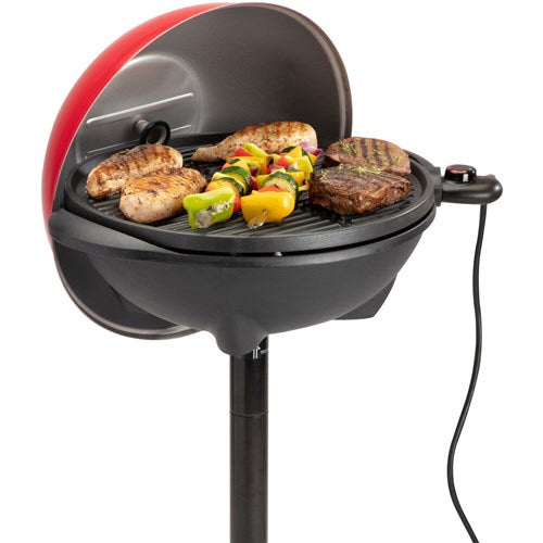 Cuisinart Grill - 2-in-1 Outdoor Portable Electric Grill w/Stand, 240 Sq In Surface, 120V - Red/Black-United Backyard