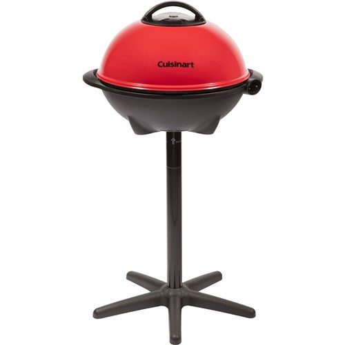 Cuisinart Grill - 2-in-1 Outdoor Portable Electric Grill w/Stand, 240 Sq In Surface, 120V - Red/Black-United Backyard