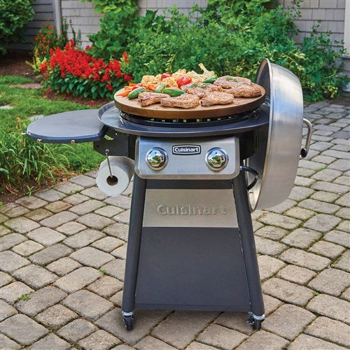 Cuisinart Grill - 22" Deluxe Griddle Cooking Center, 380 Sq. Inches of Cooking Space - Black/Stainless-United Backyard