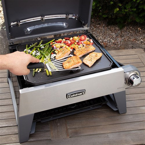 Cuisinart Grill - 3 in 1 Outdoor Pizza Oven/Griddle/Grill, 15, 000 BTU, Accessories Included - Stainless-United Backyard