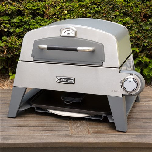 Cuisinart Grill - 3 in 1 Outdoor Pizza Oven/Griddle/Grill, 15, 000 BTU, Accessories Included - Stainless-United Backyard