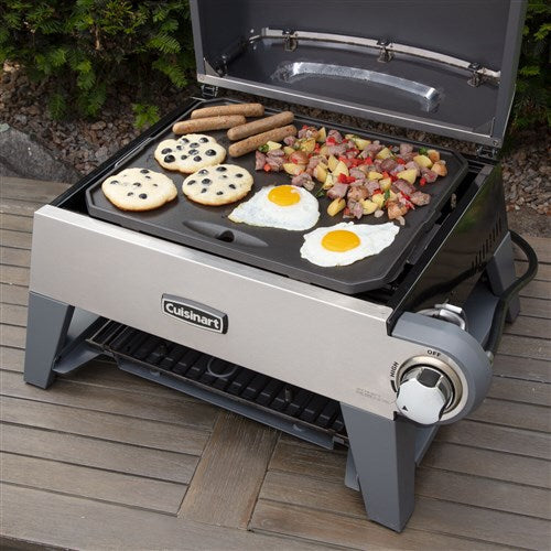 Cuisinart Grill - 3 in 1 Outdoor Pizza Oven/Griddle/Grill, 15, 000 BTU, Accessories Included - Stainless-United Backyard