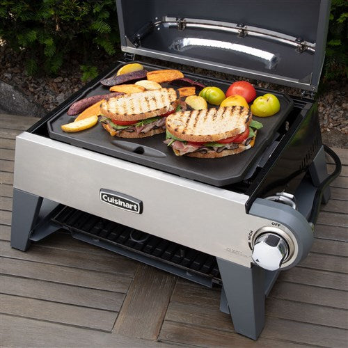 Cuisinart Grill - 3 in 1 Outdoor Pizza Oven/Griddle/Grill, 15, 000 BTU, Accessories Included - Stainless-United Backyard