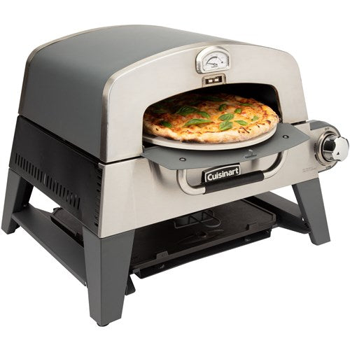 Cuisinart Grill - 3 in 1 Outdoor Pizza Oven/Griddle/Grill, 15, 000 BTU, Accessories Included - Stainless-United Backyard