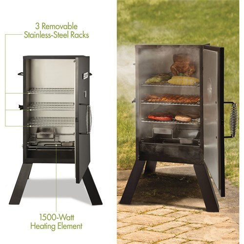 Cuisinart Grill - 30" Vertical Electric Smoker, 1500 Watt, 548 Sq In of Cooking Space - Black-United Backyard
