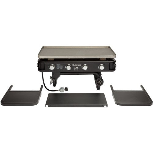 Cuisinart Grill - 36" 4 Burner Gas Griddle, 760 sq inches, Removeable Side Tables - Black-United Backyard
