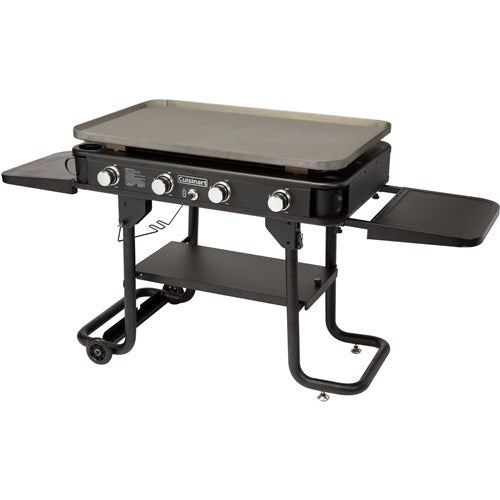 Cuisinart Grill - 36" 4 Burner Gas Griddle, 760 sq inches, Removeable Side Tables - Black-United Backyard