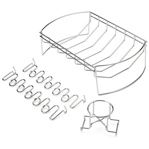 Cuisinart Grill - 4-in-1 BBQ Rack With Basket and Wing Rack - Stainless Steel-United Backyard