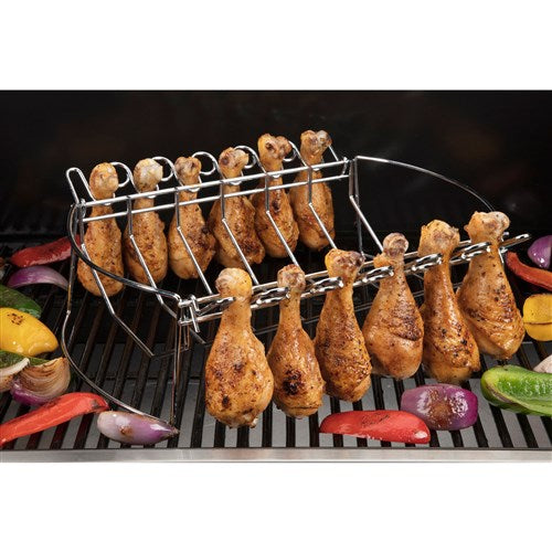 Cuisinart Grill - 4-in-1 BBQ Rack With Basket and Wing Rack - Stainless Steel-United Backyard