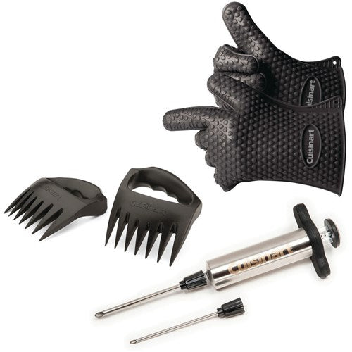 Cuisinart Grill - 7 Pc BBQ Pit Kit, Includes Meat Claws, Injector w/2 Tips, Silicone Gloves-United Backyard