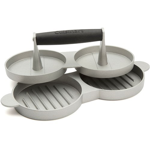 Cuisinart Grill - Adjustable Double Burger Press Patty Thickness form 1/4" to 1 1/2" - Aluminum-United Backyard