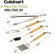 Cuisinart Grill - Ash BBQ Toolset 4 Piece, Wood is Sealed-United Backyard