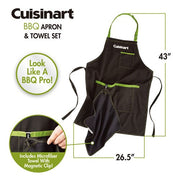 Cuisinart Grill - BBQ Apron & Towel Set, 3 Utensil Pockets-United Backyard
