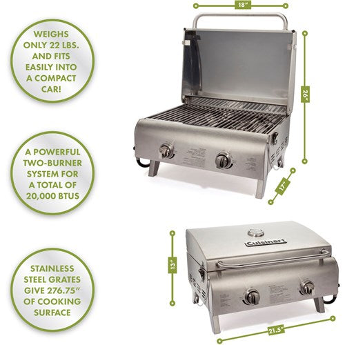 Cuisinart Grill - Chef's Style Tabletop Grill - Silver-United Backyard