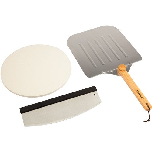 Cuisinart Grill - Deluxe Pizza Set Includes Cordierite Stone, Pizza Cutter and Peeler-United Backyard