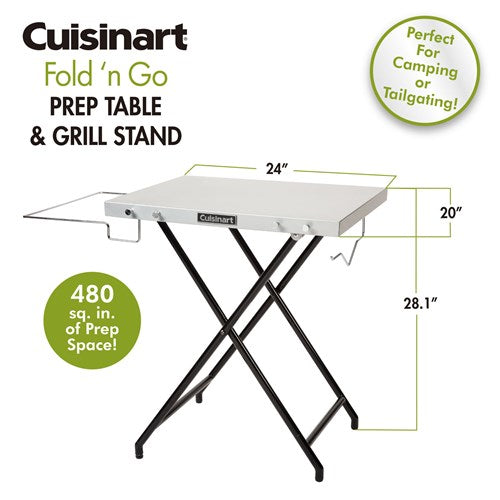 Cuisinart Grill - Fold N' Go Prep Table, 24" x 20" Steel Work Surface-United Backyard