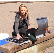 Cuisinart Grill - Grillster Portable Gas Grill, 16" Diameter, Enameled Grate, Hinged Lid - Stainless-United Backyard