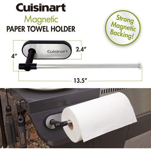 Cuisinart Grill - Magentic Paper Towel Holder, Can Use Vertical or Horizontal - Black-United Backyard