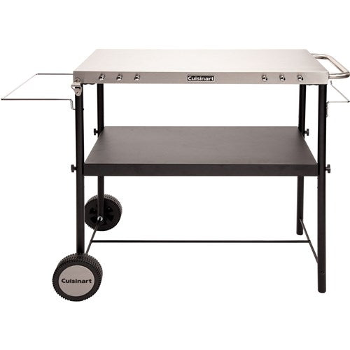 Cuisinart Grill - Outdoor BBQ Prep Table 36" x 18" Storage Shelf, Paper Towel Holder - Stainless Steel-United Backyard