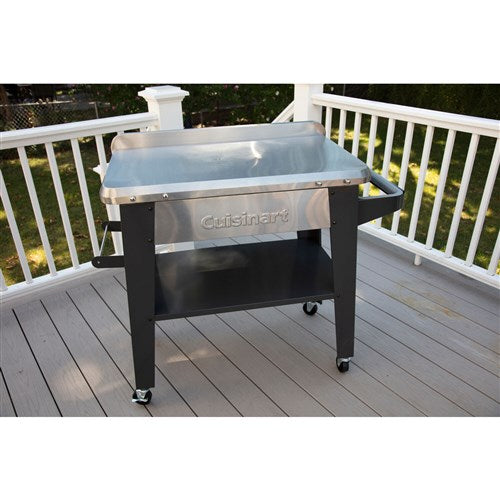 Cuisinart Grill - Outdoor Prep Table 36" x 22" Storage Shelf, Paper Towel Holder - Stainless Steel-United Backyard