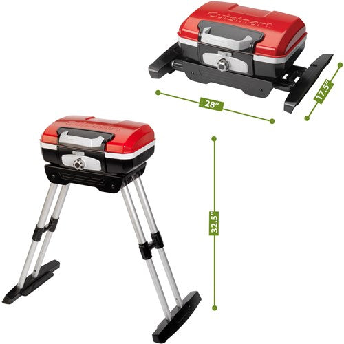 Cuisinart Grill - Petit Gourmet Gas Grill with Versa Stand - Red-United Backyard