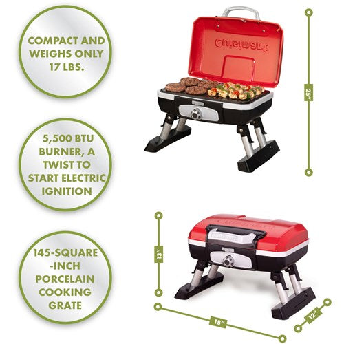 Cuisinart Grill - Petit Gourmet Tabletop Portable Gas Grill - Red-United Backyard