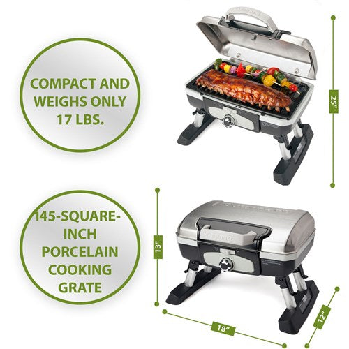 Cuisinart Grill - Petit Gourmet Tabletop Portable Gas Grill - Stainless-United Backyard