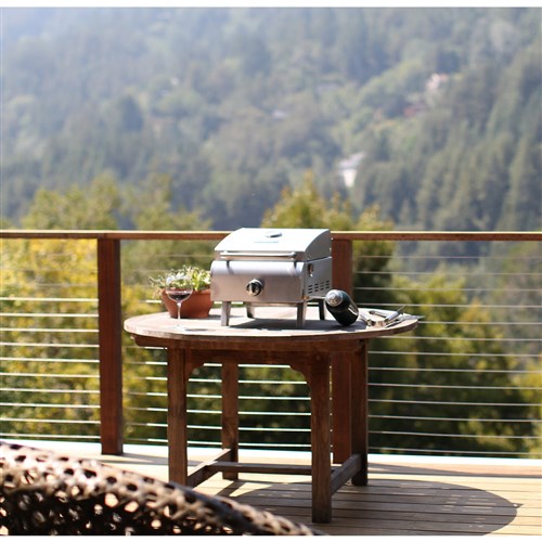 Cuisinart Grill - Professional Portable Gas Grill, Compact, 10, 000 BTU, Thermostat - Stainless-United Backyard