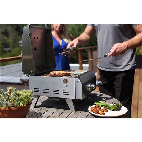 Cuisinart Grill - Professional Portable Gas Grill, Compact, 10, 000 BTU, Thermostat - Stainless-United Backyard