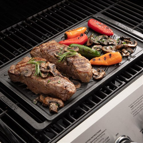 Cuisinart Grill - Reversible Cast Iron Griddle Plate, 2-in-1 Design - Cast Iron-United Backyard