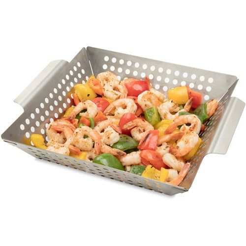 Cuisinart Grill - Stainless Steel 11" X 11" Wok, Perforated Grilling Surface - Stainless Steel-United Backyard