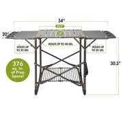 Cuisinart Grill - Take Along Grill Stand, Fold Flat, 2 Side Trays Incl 8 Tool Hooks - Black-United Backyard