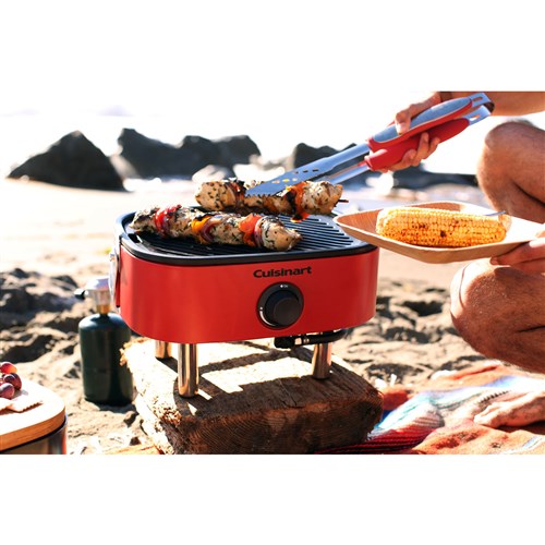 Cuisinart Grill - Venture Portable Gas Grill, 154 sq in Cooking Space, Chopping Board included - Red/Black-United Backyard