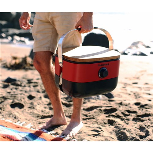 Cuisinart Grill - Venture Portable Gas Grill, 154 sq in Cooking Space, Chopping Board included - Red/Black-United Backyard